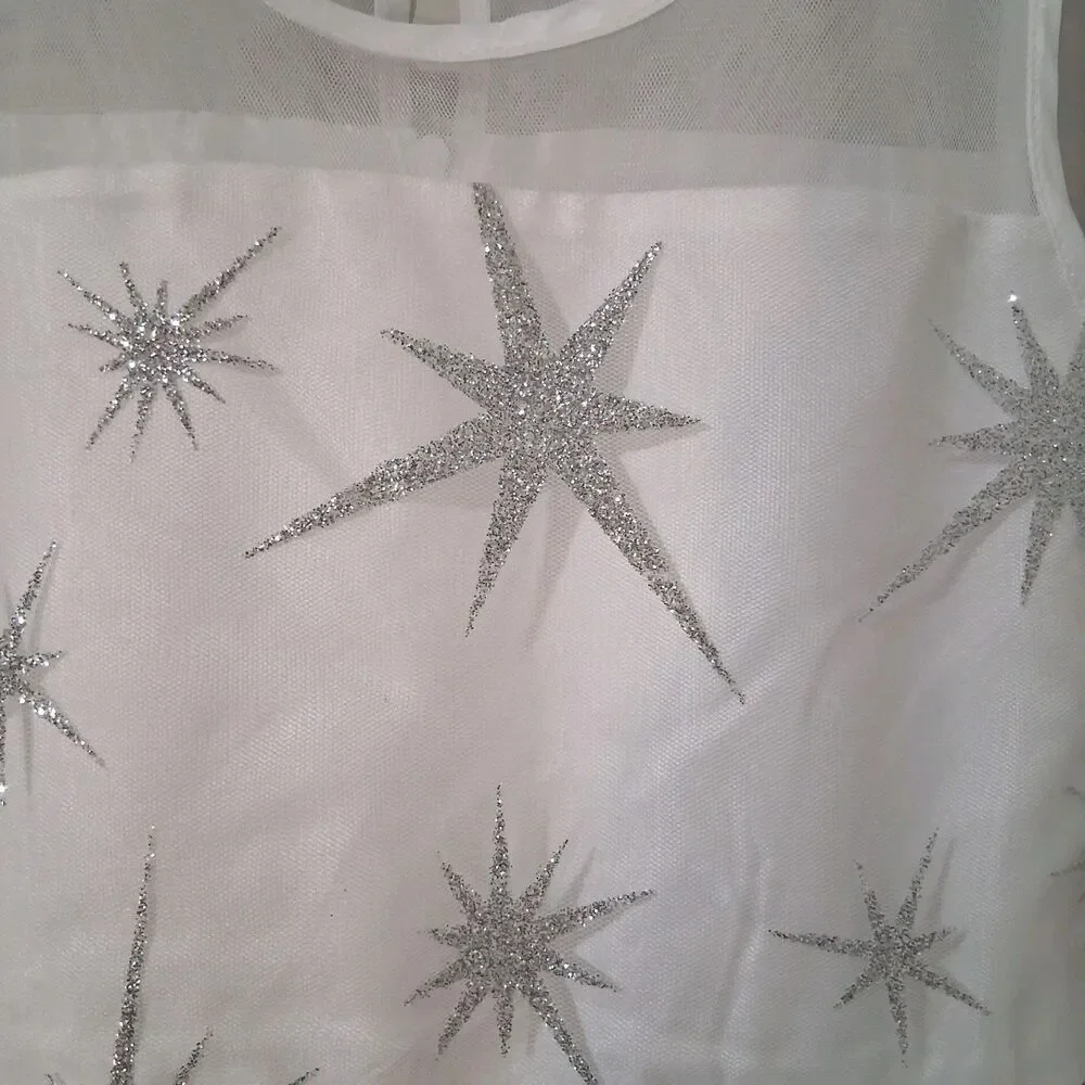 The Children's Place Star Sparkly Girl's Dress Sz 8 Holiday Special Occasion NWT